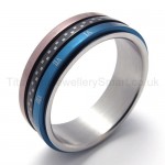 Three Loops Three colors Titanium Ring 20223