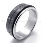 With Roman Numerals Titanium Ring 20225