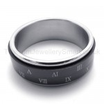 With Roman Numerals Titanium Ring 20225