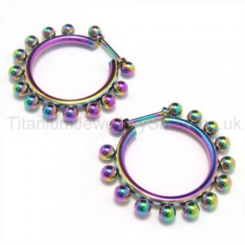 Titanium Color Beaded Earrings 10387