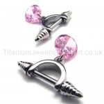 Cold Weapon Titanium Pink Diamond Earrings 16956