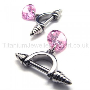 Cold Weapon Titanium Pink Diamond Earrings 16956