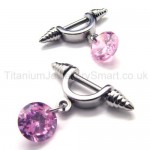 Cold Weapon Titanium Pink Diamond Earrings 16956