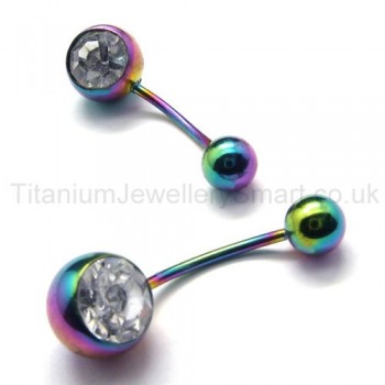 Color Mini Titanium Inlayed Diamond Earrings 16966