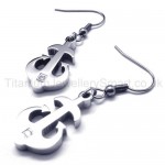 Silver Titanium Anchor Earrings 17473