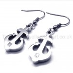 Silver Titanium Anchor Earrings 17473