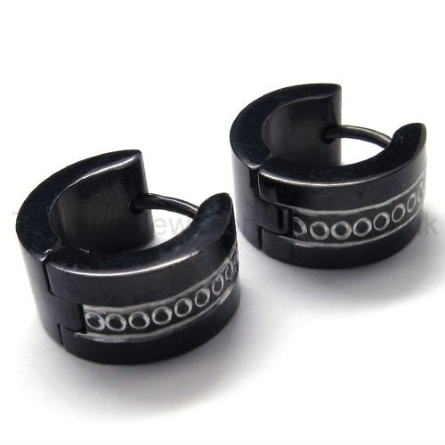 Black Titanium Loop Earrings 18094 