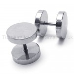 Silver Titanium Barbell Earrings 18529