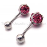 Slim Titanium Purple Diamond Earrings 18536