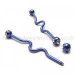 Blue Twisty Titanium Earrings 18545