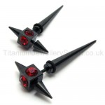 Black Titanium Red Diamond Earrings 18549