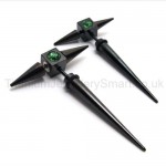 Black Titanium Green Diamond Earrings 18550