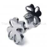 Silver Flower Titanium Earrings 18557