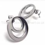 Silver Two-loop Titanium Earrings 18561