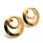 Gold Two-loop Titanium Earrings 18562