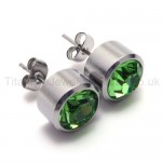 Silver Tank Titanium Green Diamon Earrings 18564