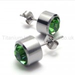 Silver Tank Titanium Green Diamon Earrings 18564