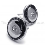 Titanium Inlayed Diamond Earrings 18567