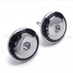 Titanium Inlayed Diamond Earrings 18567