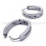 Silver Smart Titanium Inlayed Diamond Earrings 18569