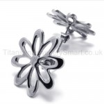 Silver Flower Cute Titanium Earrings 18570