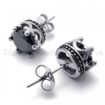 Retro Crown Titanium Earrings 20256