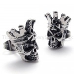 White Eyes Skull Titanium Earrings 20336