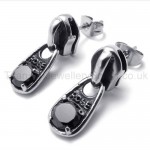 Black Diamond Retro Titanium Earrings 20339