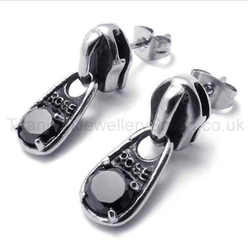 Black Diamond Retro Titanium Earrings 20339 