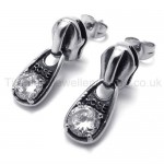 White Diamond Retro Titanium Earrings 20340
