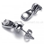 White Diamond Retro Titanium Earrings 20340