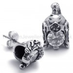 Helmet Retro Titanium With Diamond Earrings 20343