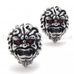 With Red-eyes Lion Retro Titanium Earrings 20344