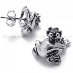 Frog Prince Retro Titanium Earrings 20346