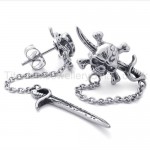 Sword and Skull Titanium Earrings 20348