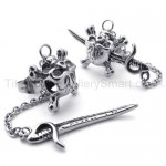 Sword and Skull Titanium Earrings 20348