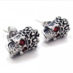 Red-eyes Crown Skull Titanium Earrings 20351