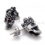 Red-eyes Crown Skull Titanium Earrings 20351