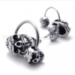 Double-face Skull Titanium Earrings 20353