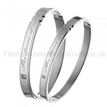 "The Flame of Our Love" Titanium Lovers Bracelets