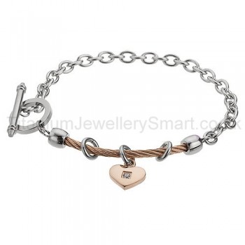 Sweetheart Cable Titanium Bracelet