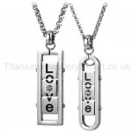 Turnable "Love" Titanium Lovers Pendants