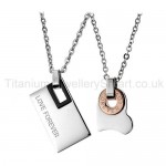 "Love Forever" Titanium Lovers Pendants