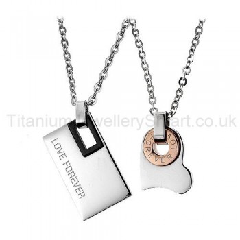 "Love Forever" Titanium Lovers Pendants