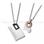 "Love Forever" Titanium Lovers Pendants