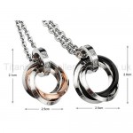 Three Circles Titanium Lovers Pendants