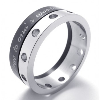 Half Black Titanium Ring 20919