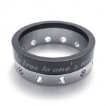 Half Black Titanium Ring 20919