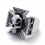 Cross Skull Titanium Ring 20684