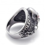 Skull with Red Rhinestone Titanium Ring 20944